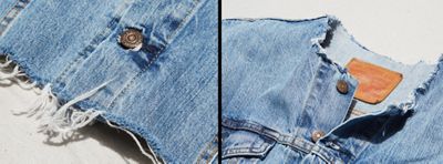 side by side close up denim jacket
