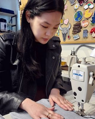 woman sewing