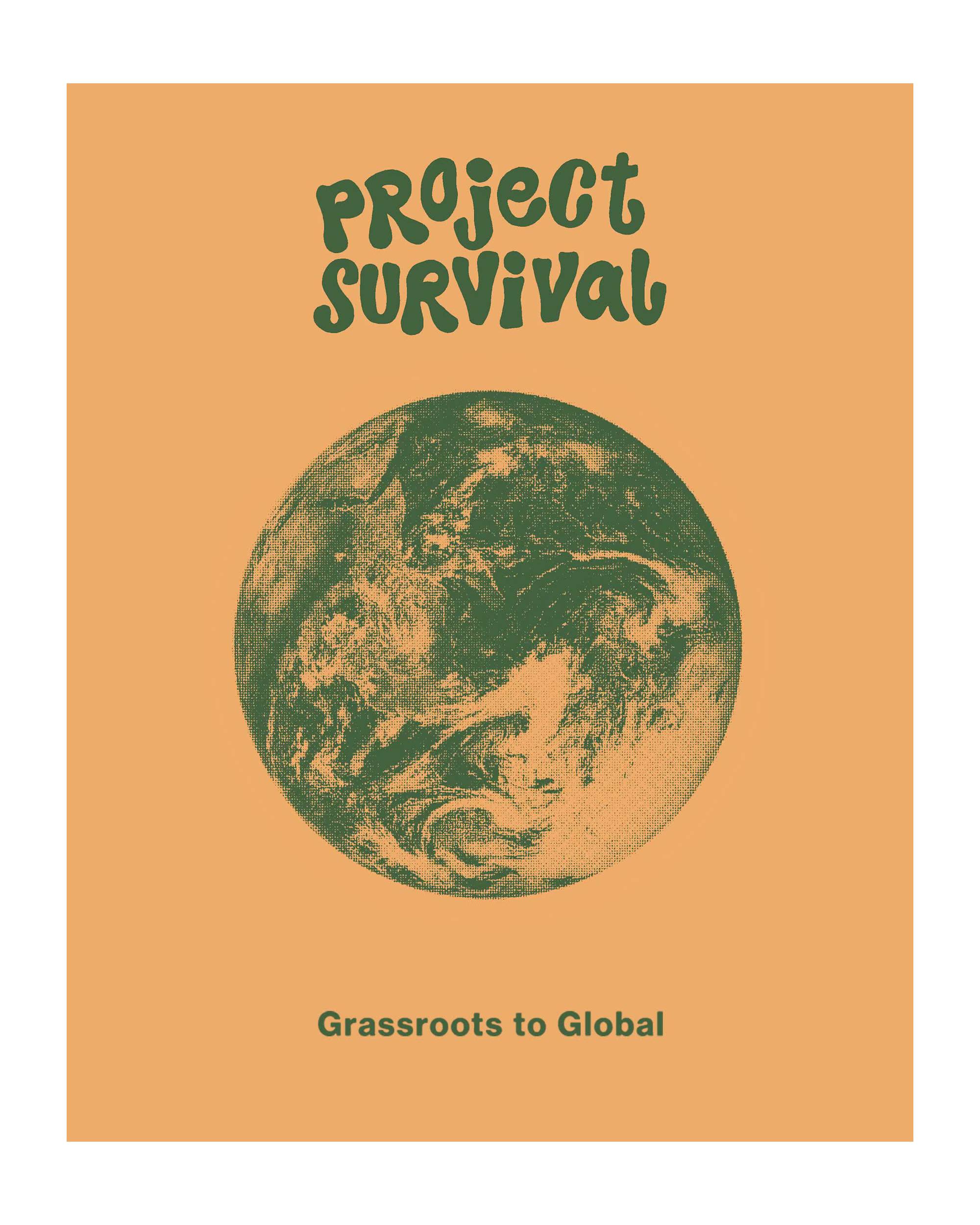 Illustrative Globe Spinning with Project Survival type at top