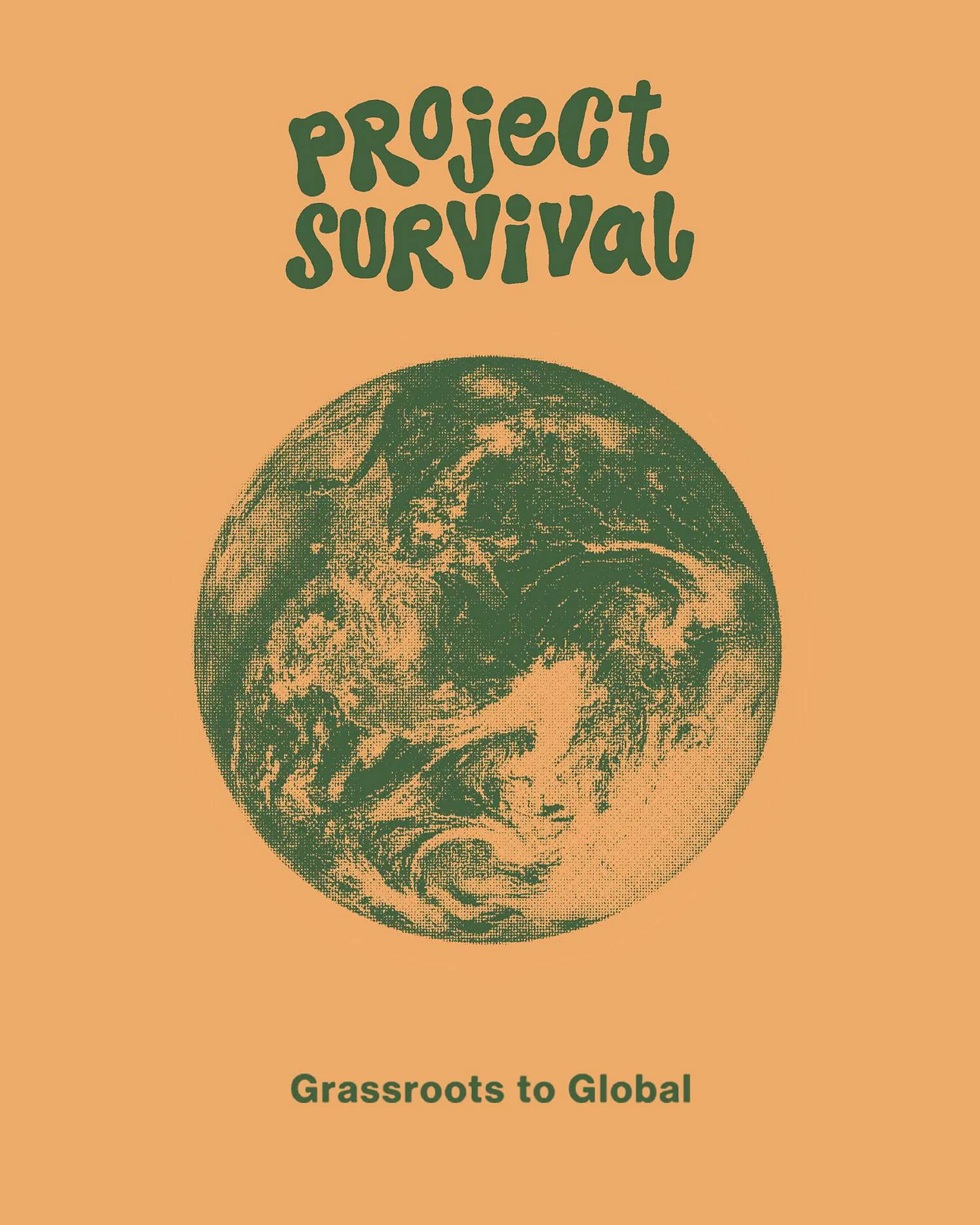 Illustrative Globe Spinning with Project Survival type at top