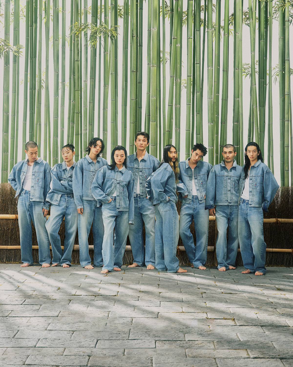 A group of people wearing the Levi's® x BEAMS collaboration