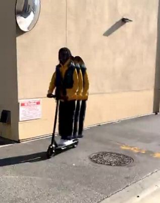 Recycled Polyester Man in Scooter