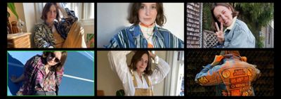 GIF collage of Sarah Coburn's selfies.