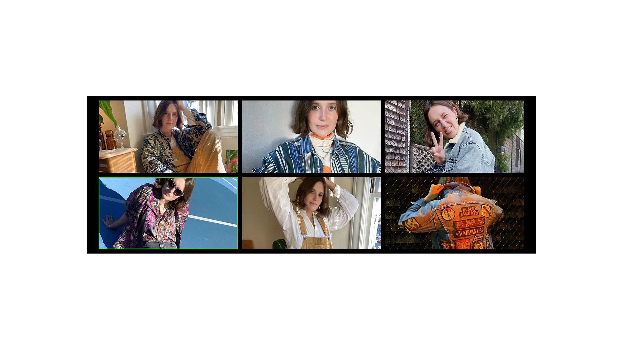 GIF collage of Sarah Coburn's selfies.