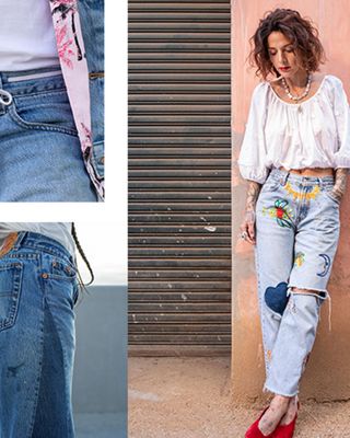 Collage of models wearing customized 501® Jeans.