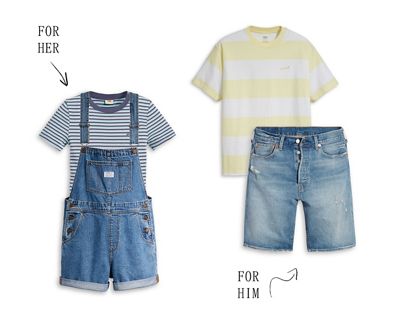 Flat lay outfit styling for a farmer's market