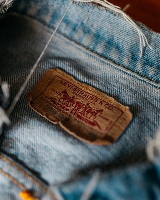 A Levi's label inside a trucker jacket