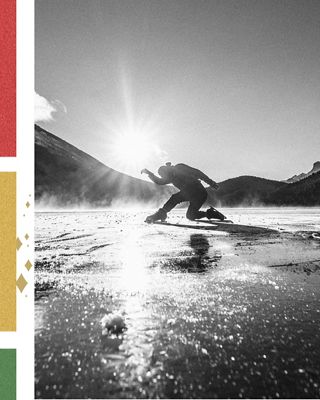 Elladj Baldé skating on ice.