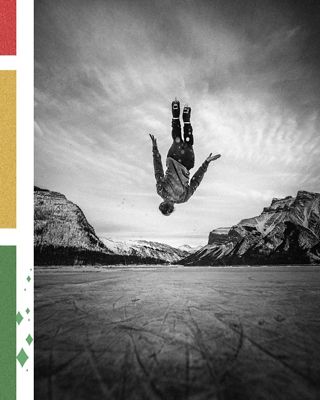 Elladj Baldé skating on ice.