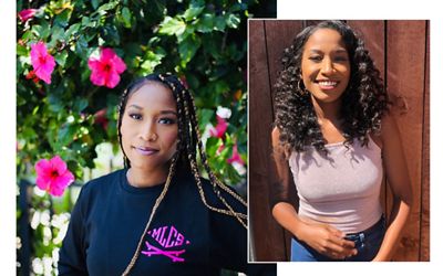 Side by side portraits of Asia Medley.