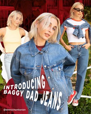 Emma Chamberlain styling baggy dad jeans