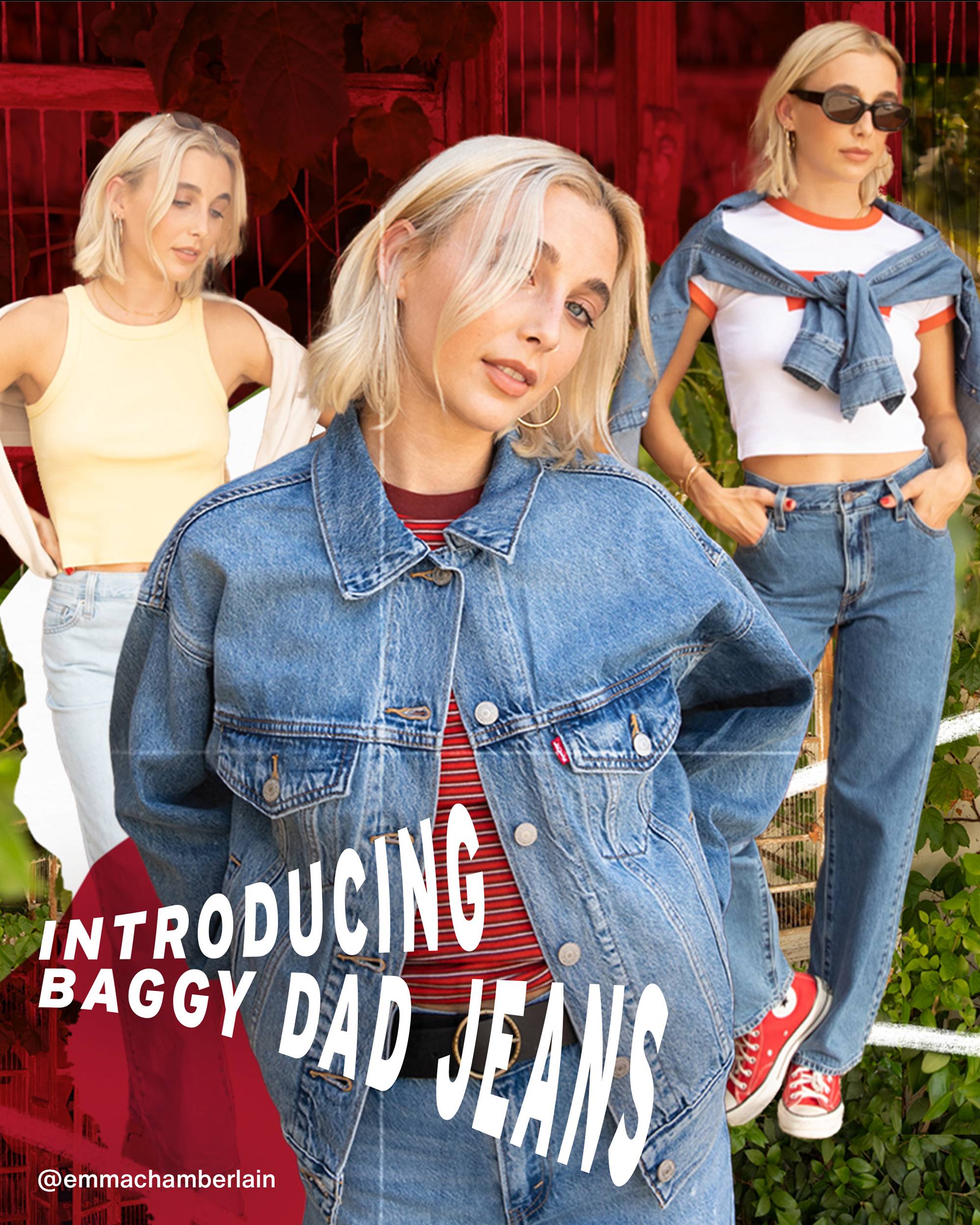 Emma Chamberlain styling baggy dad jeans