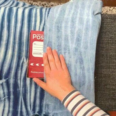 fold fabric around gift