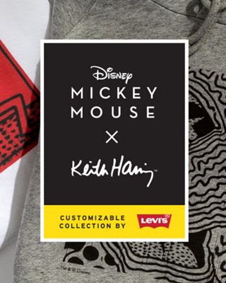 Product from the customizable collaboration by Levi's for Disney Mickey Mouse x Keith Haring