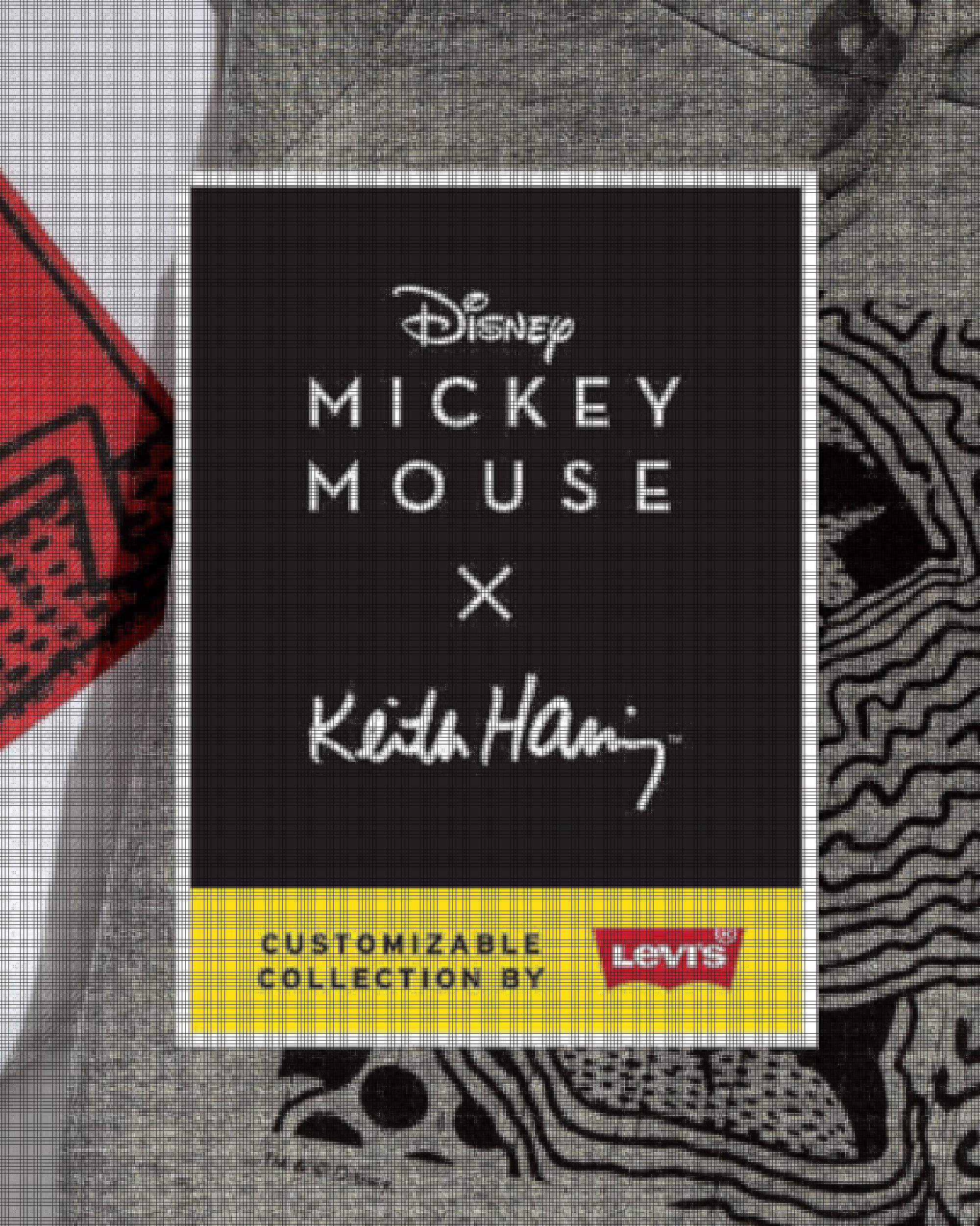Product from the customizable collaboration by Levi's for Disney Mickey Mouse x Keith Haring