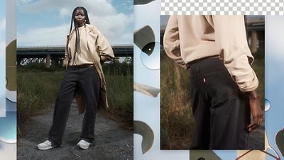 A model wearing Levi's new loose straight jean