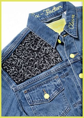 Detail shot of the trucker jacket