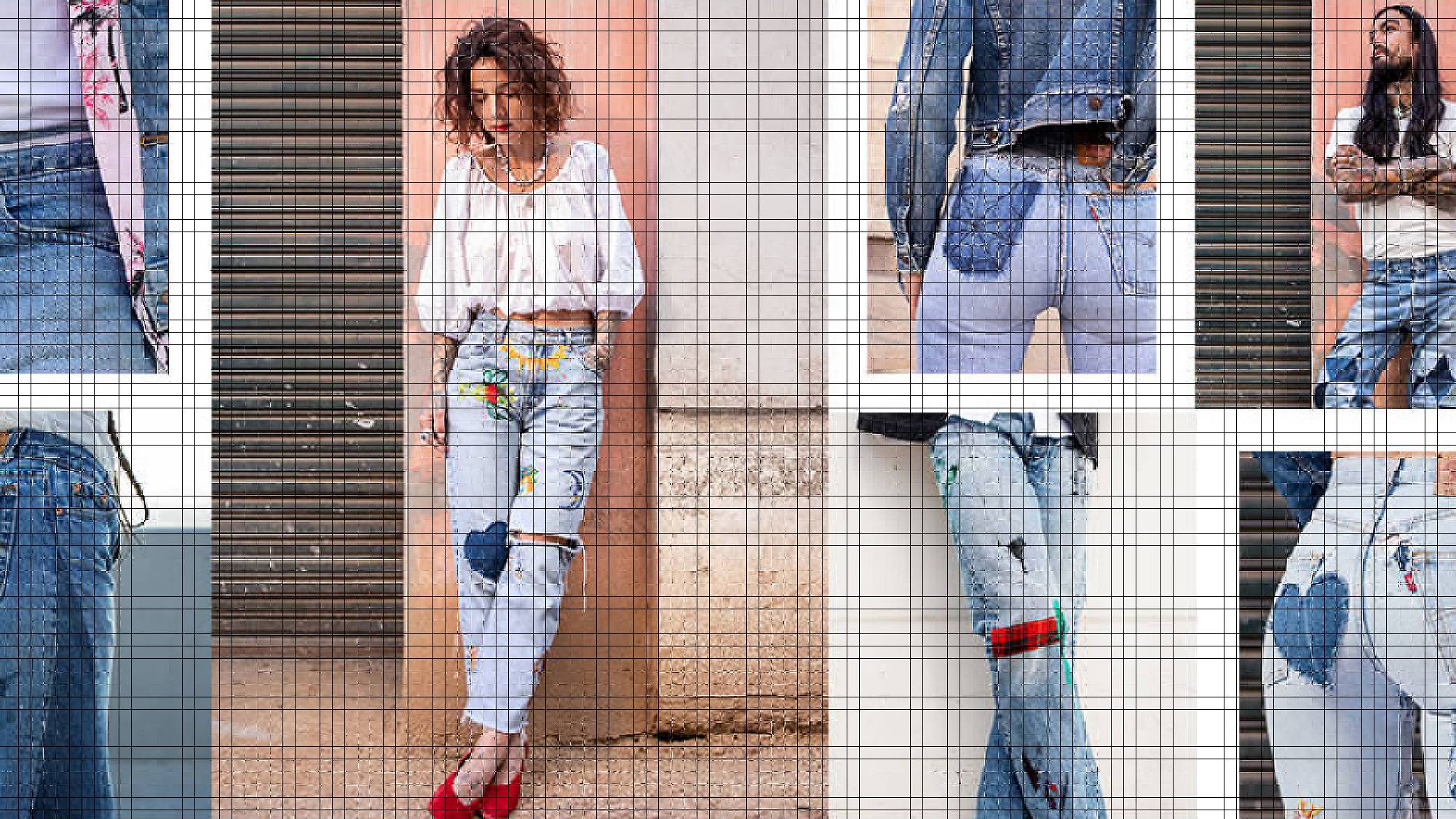 Collage of models wearing customized 501® Jeans.