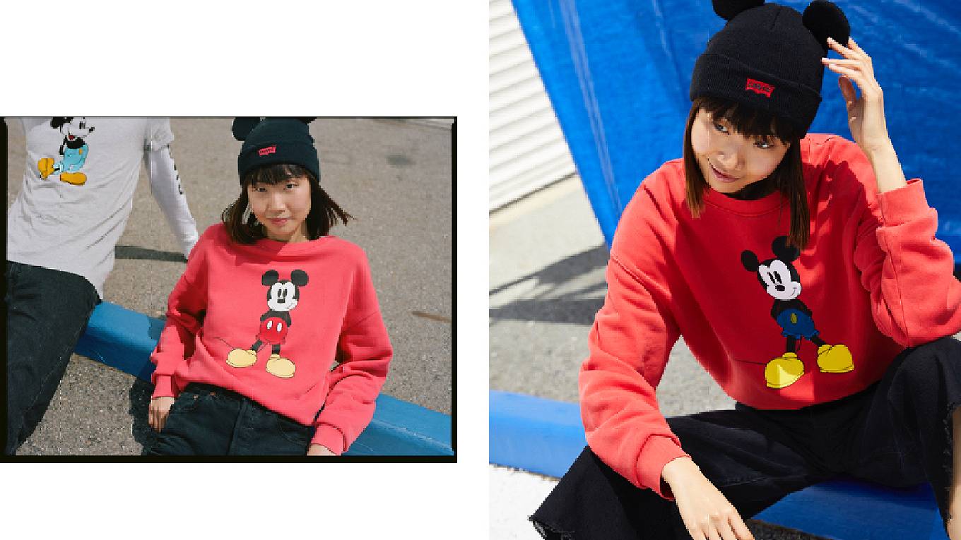 red mickey mouse sweatshirt