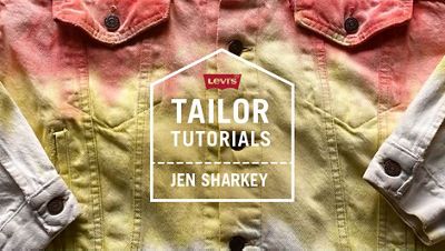 tint dip denim jacket close up