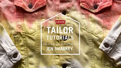 tint dip denim jacket close up