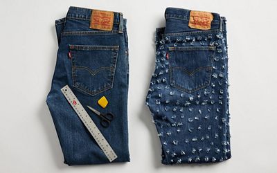 jeans with ruler