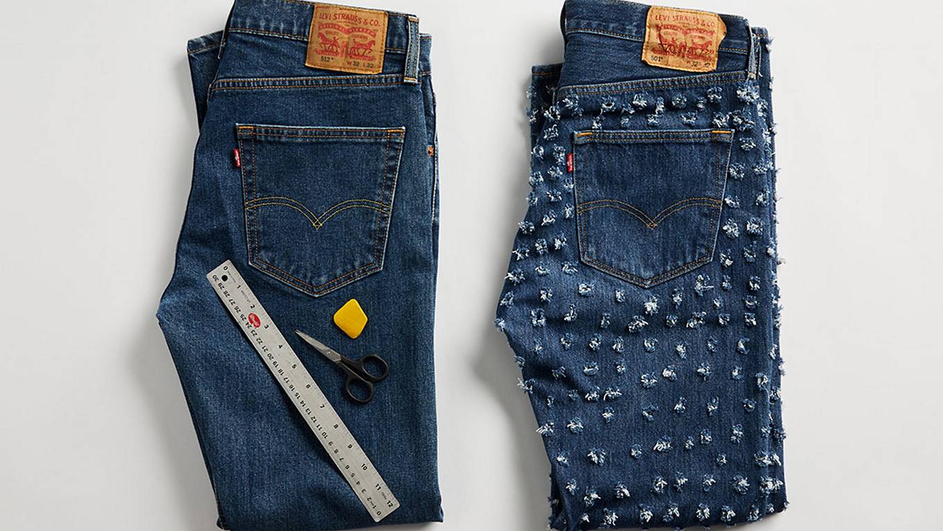 jeans with ruler