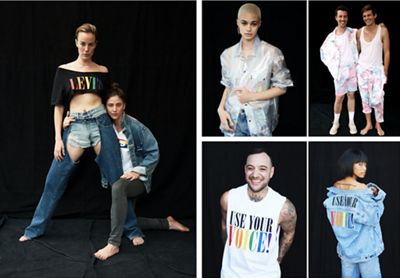 group of people wearing pride clothing