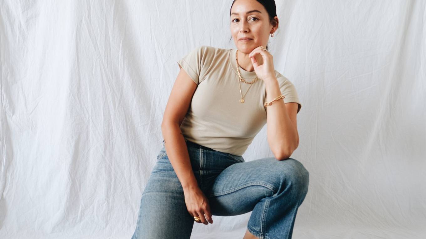 Rachael Wang in vintage Levi's® 517® cropped jeans.
