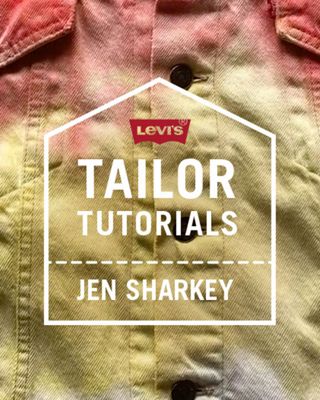 tint dip denim jacket close up