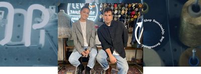 ROB ZANGARDI AND MARIEL HAENN at levi tailor shop