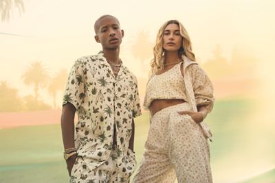 Jaden Smith and Hailey Bieber standing next to each other.