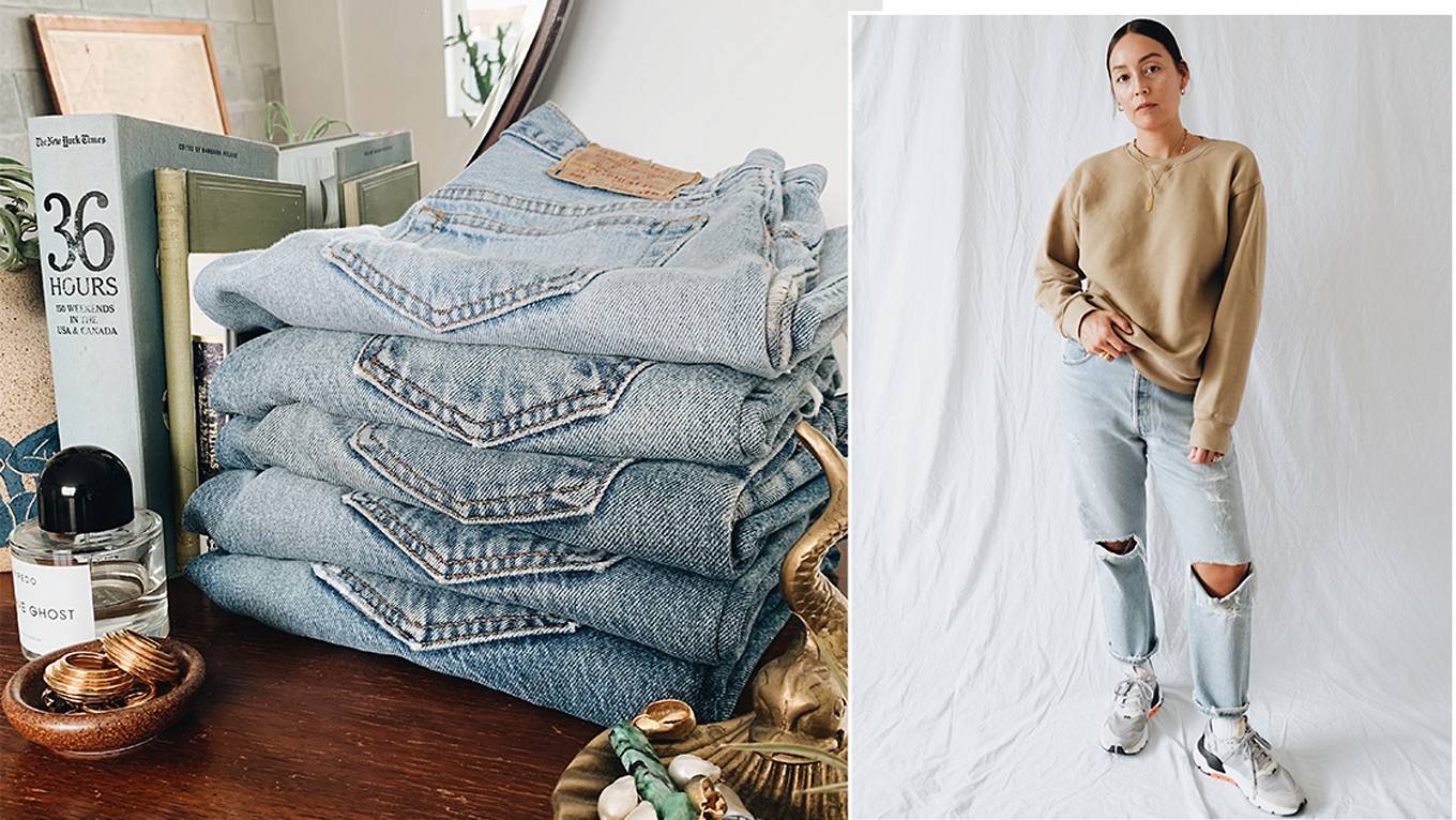 At home with Rachael and a portion of her secondhand Levi's® collection.