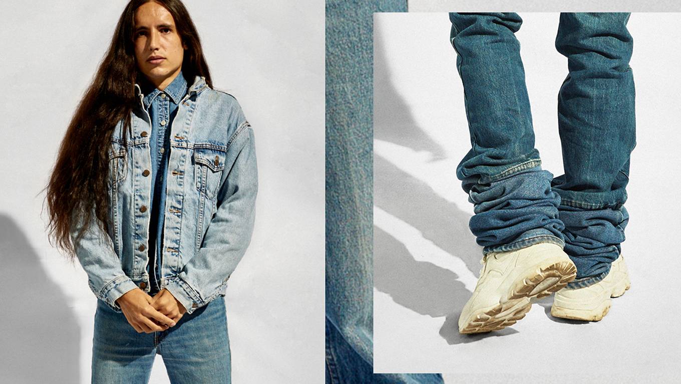 Photo of Xiuhtezcatl. He is wearing a Levi's Trucker Jacket over a Western Shirt and jeans.