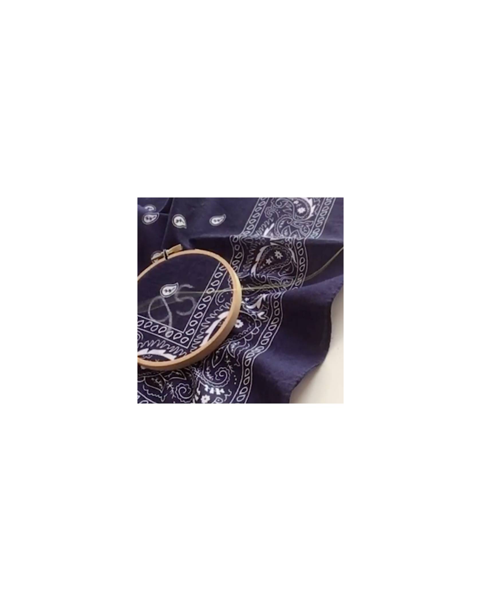 embroidery hoop on bandana