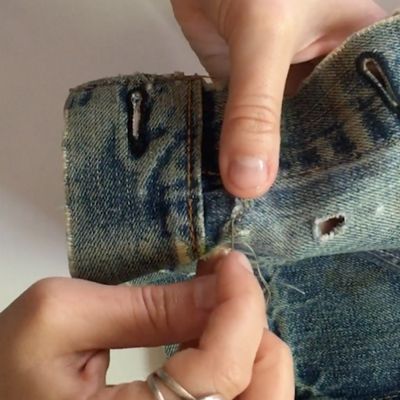 hand stitching denim jacket