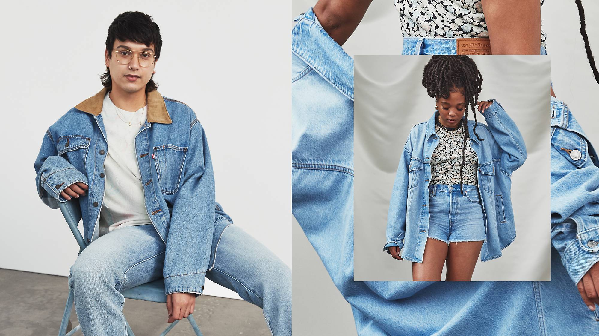 Photo of models wearing trucker jacket