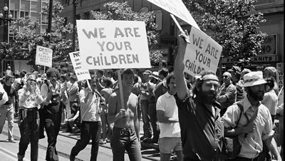 Group of people protesting their rights.