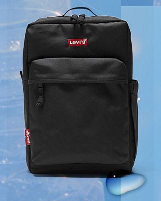 Backpack header made out of water bottles.