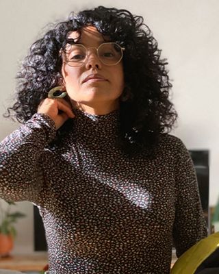 Collage of Micaela Stuart's outfits.