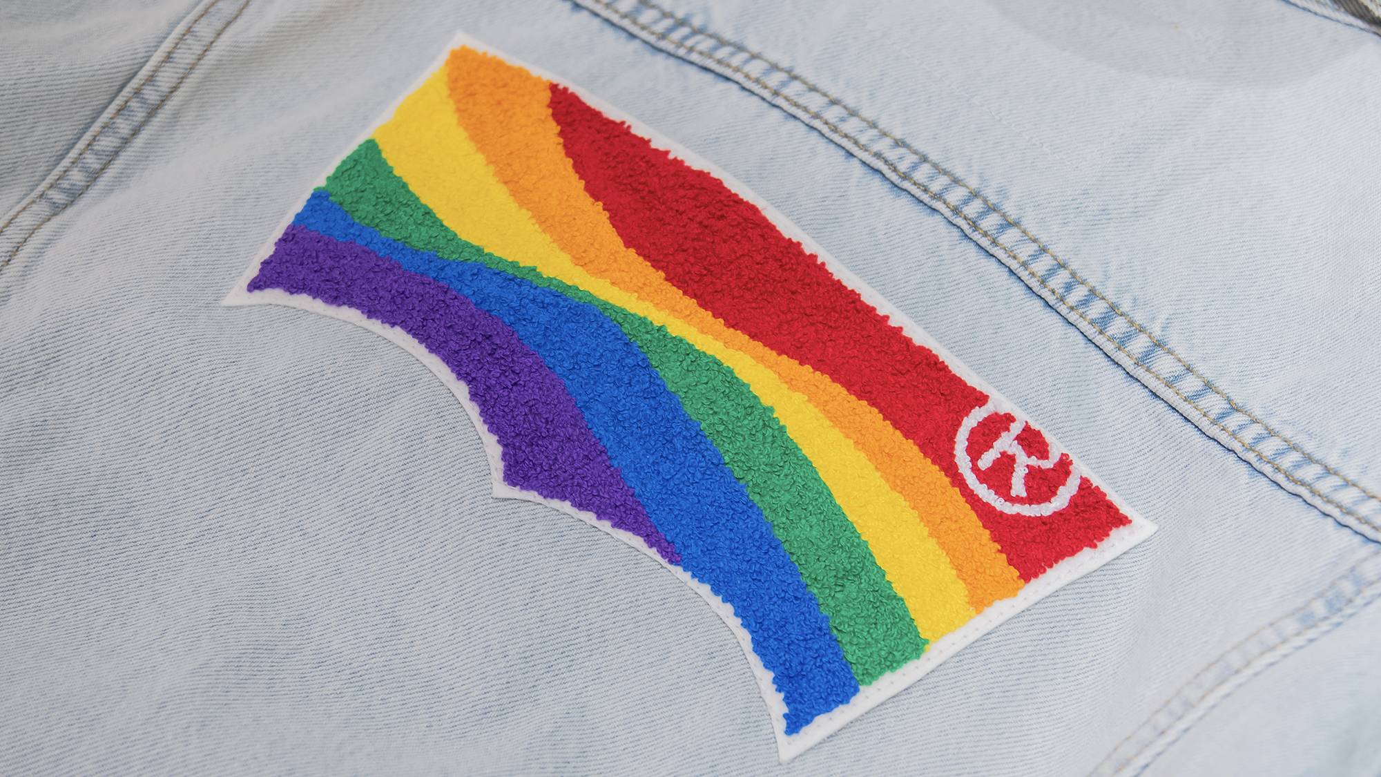 the levi's logo with the rainbow colors
