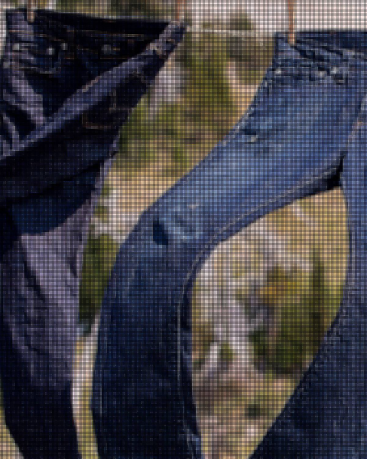 Jeans hang drying.