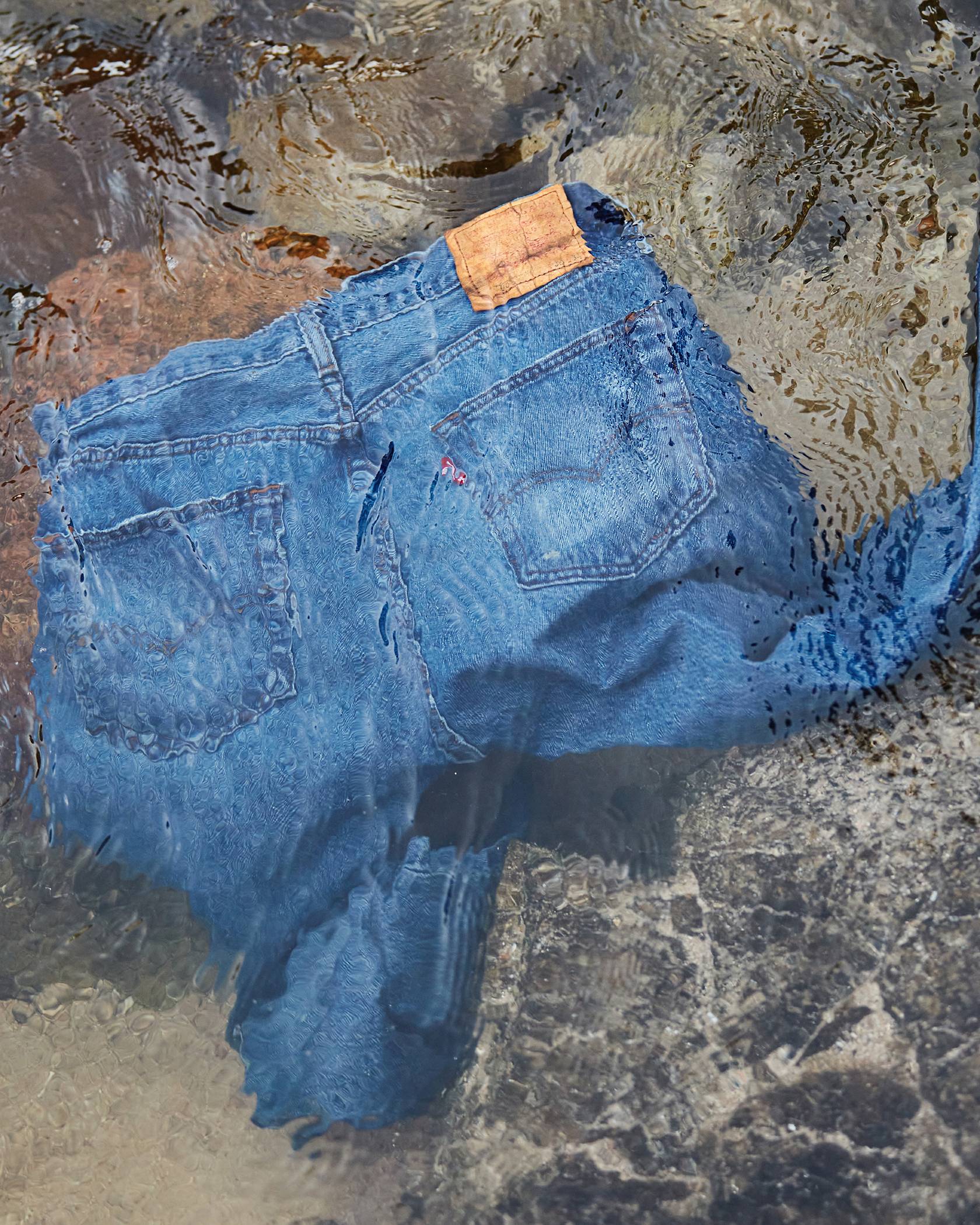 Pair of jeans under water in a river_how_to_wash_and_dry_jeans