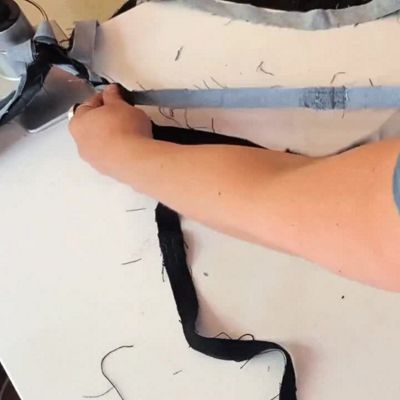 braids out of denim strips