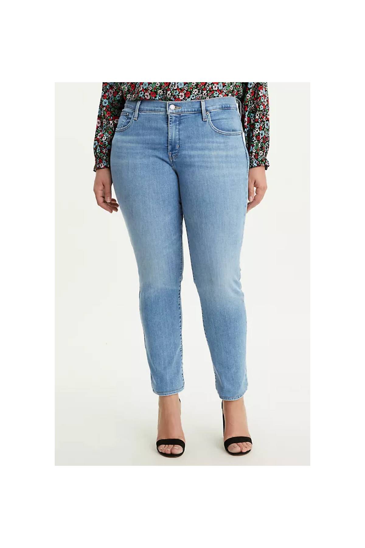 Model wearing 311 shaping skinny jeans