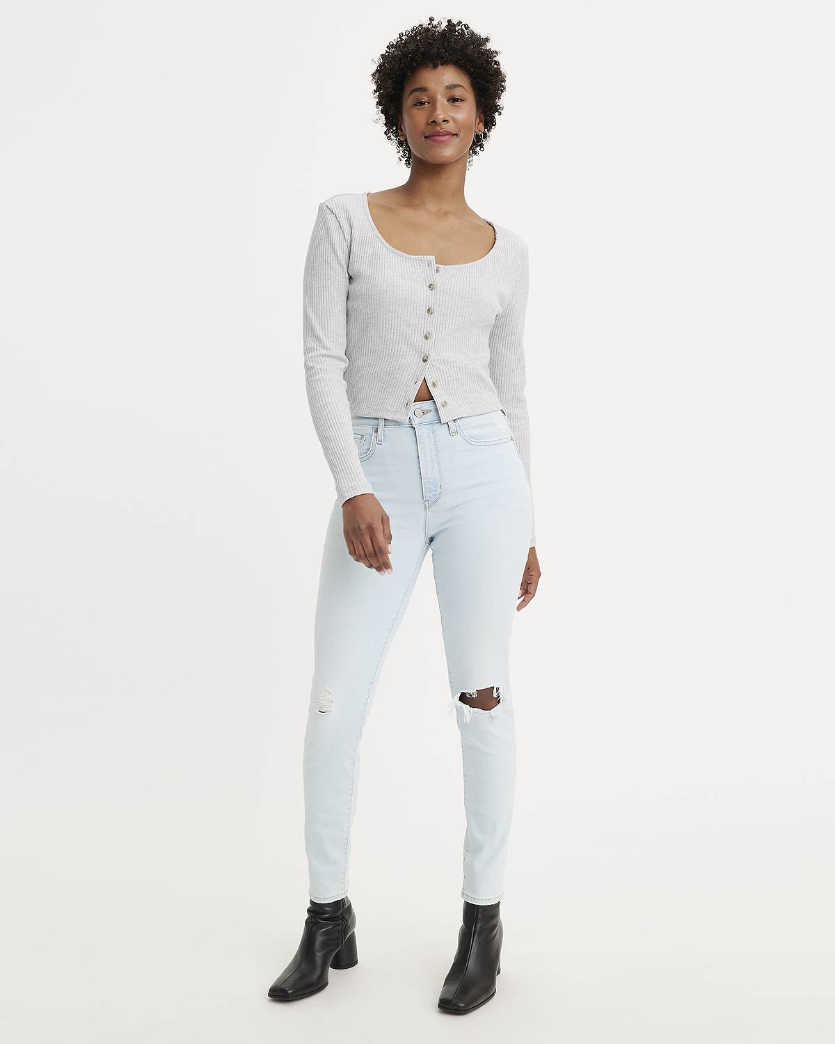 Model wearing jeans